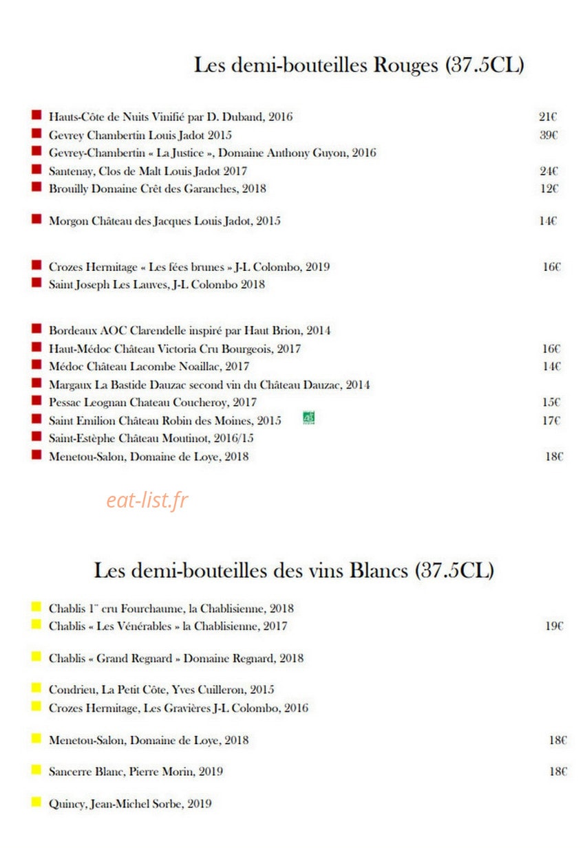 Bistro Ma Bourgogne — carte page 5