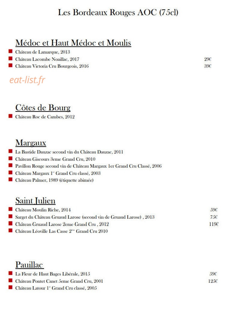 Bistro Ma Bourgogne — carte page 11
