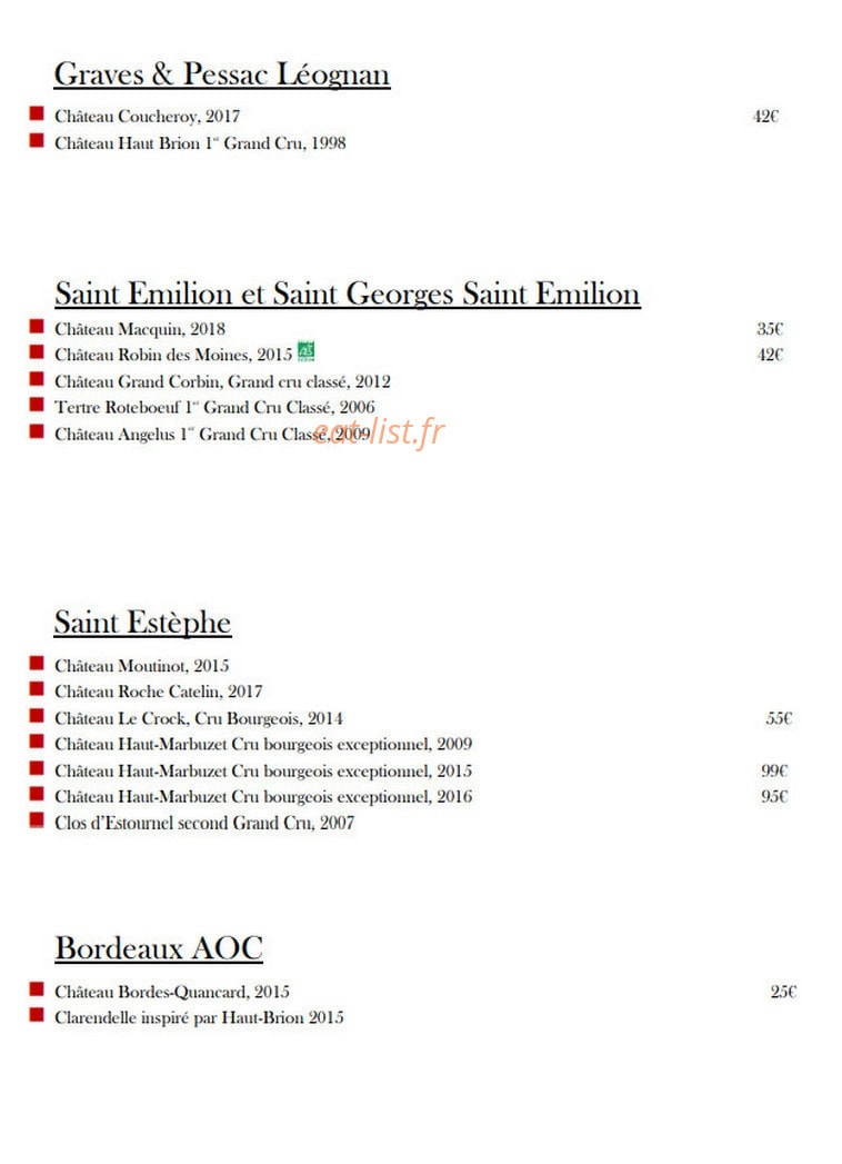 Bistro Ma Bourgogne — carte page 8