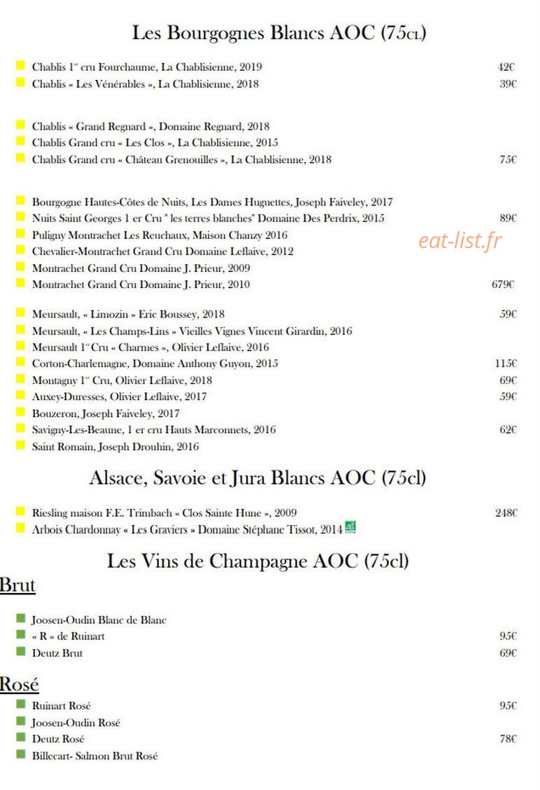 Bistro Ma Bourgogne — carte page 9