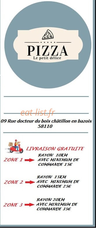 Le petit délice — carte page 1