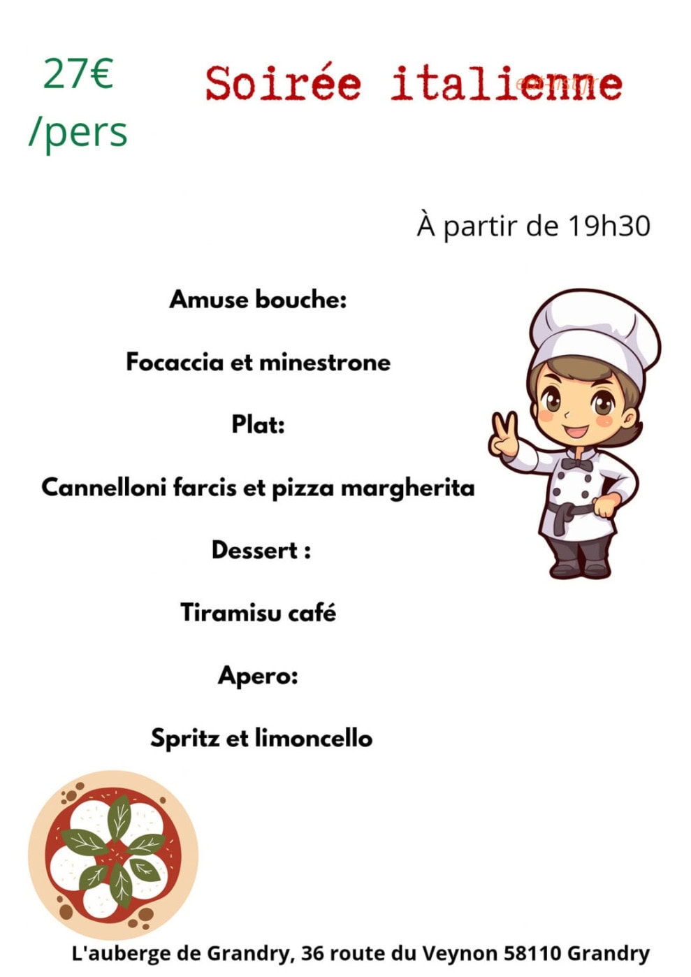 L'auberge de Grandry — carte page 1