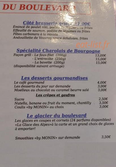 Café du Boulevard — carte page 2
