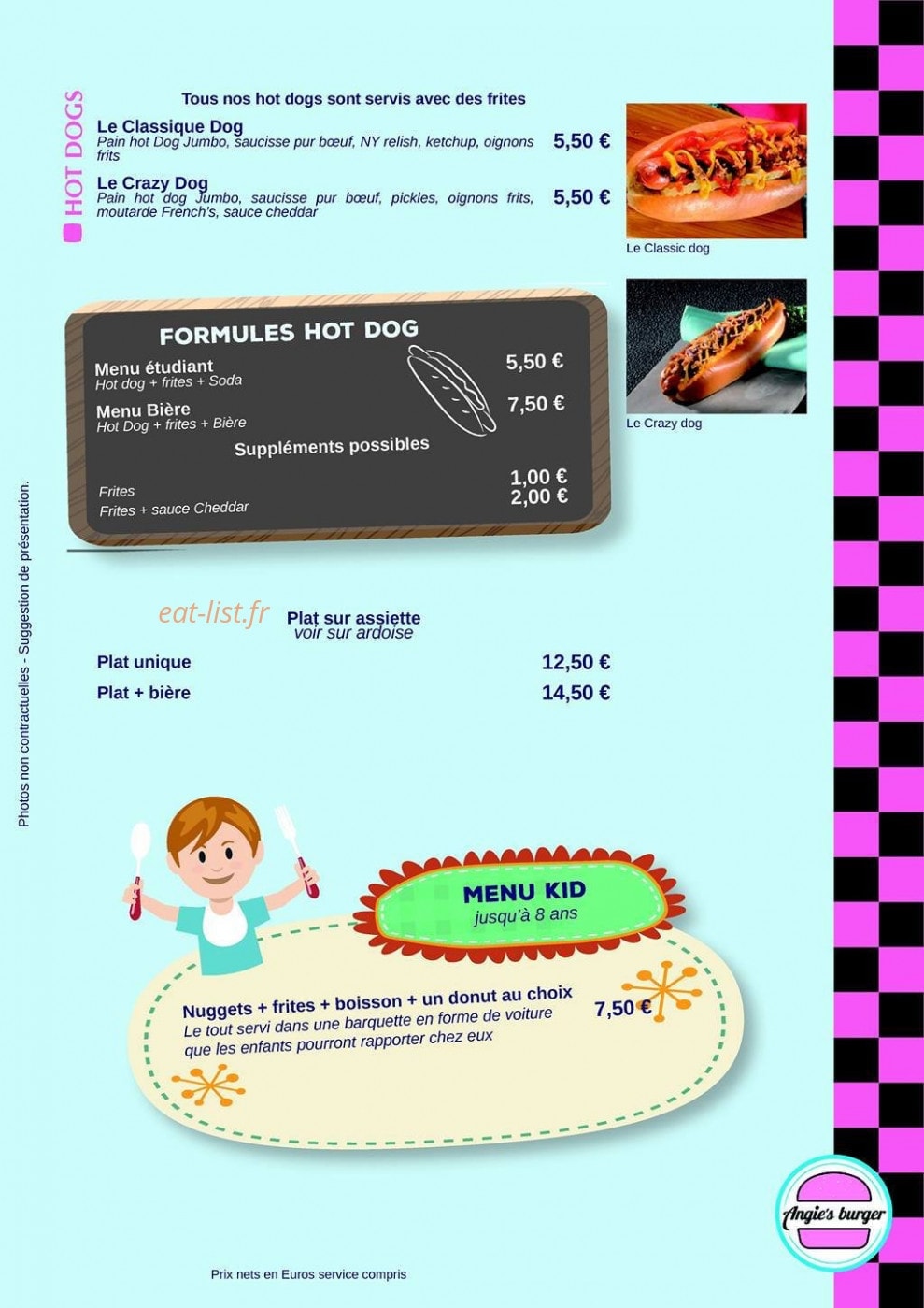 Angie's Burger — carte page 3