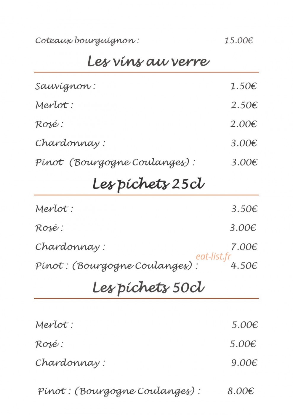 L'Auberge du Crescent — carte page 5