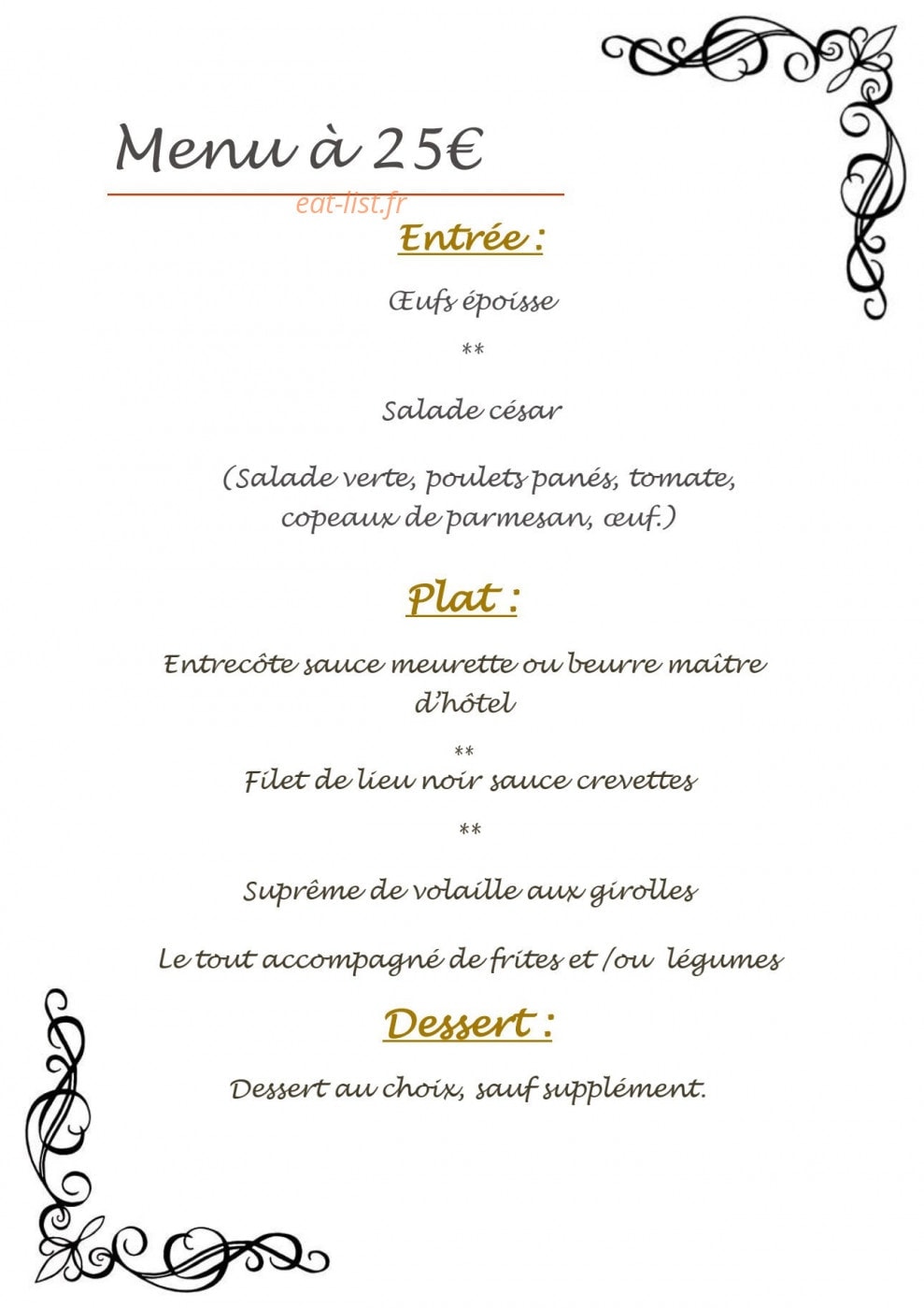 L'Auberge du Crescent — carte page 2
