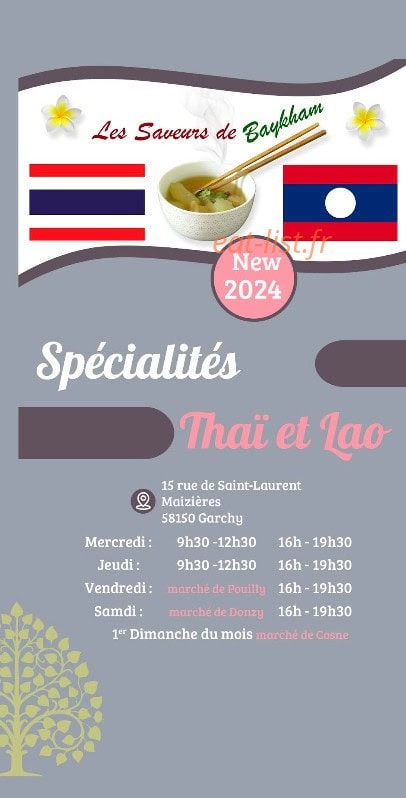 Les Saveurs de Baykham — carte page 1