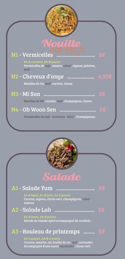 Les Saveurs de Baykham — carte page 2