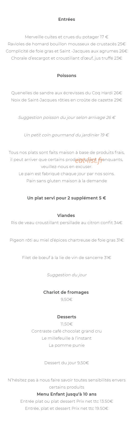 Le Coq Hardi — carte page 1