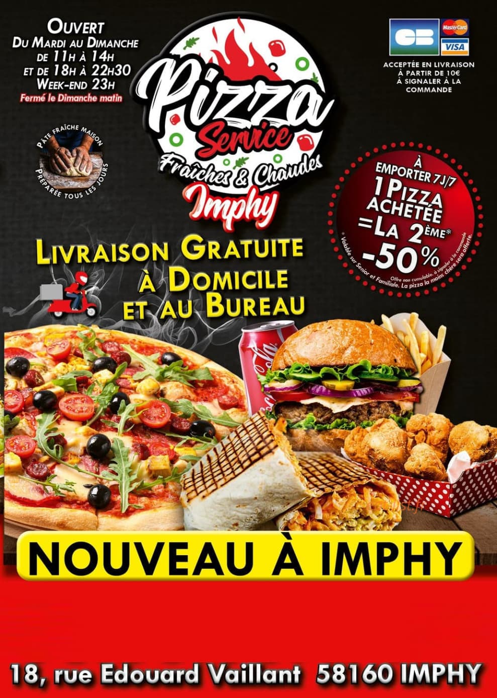 Pizza service — carte page 1