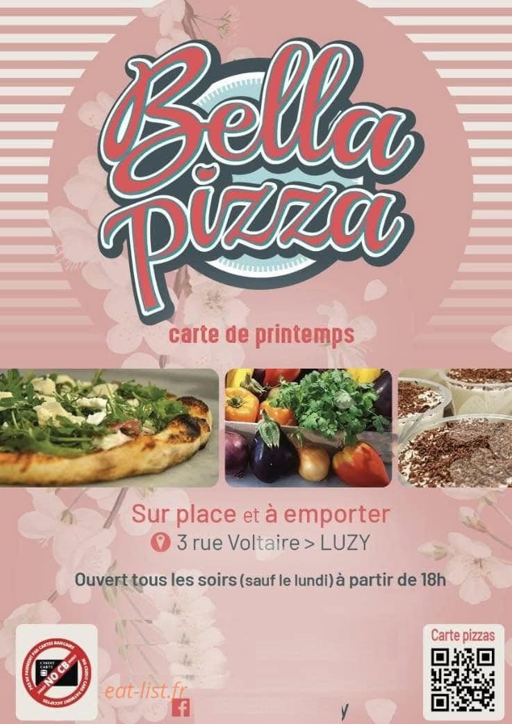 Bella Pizza — carte page 1