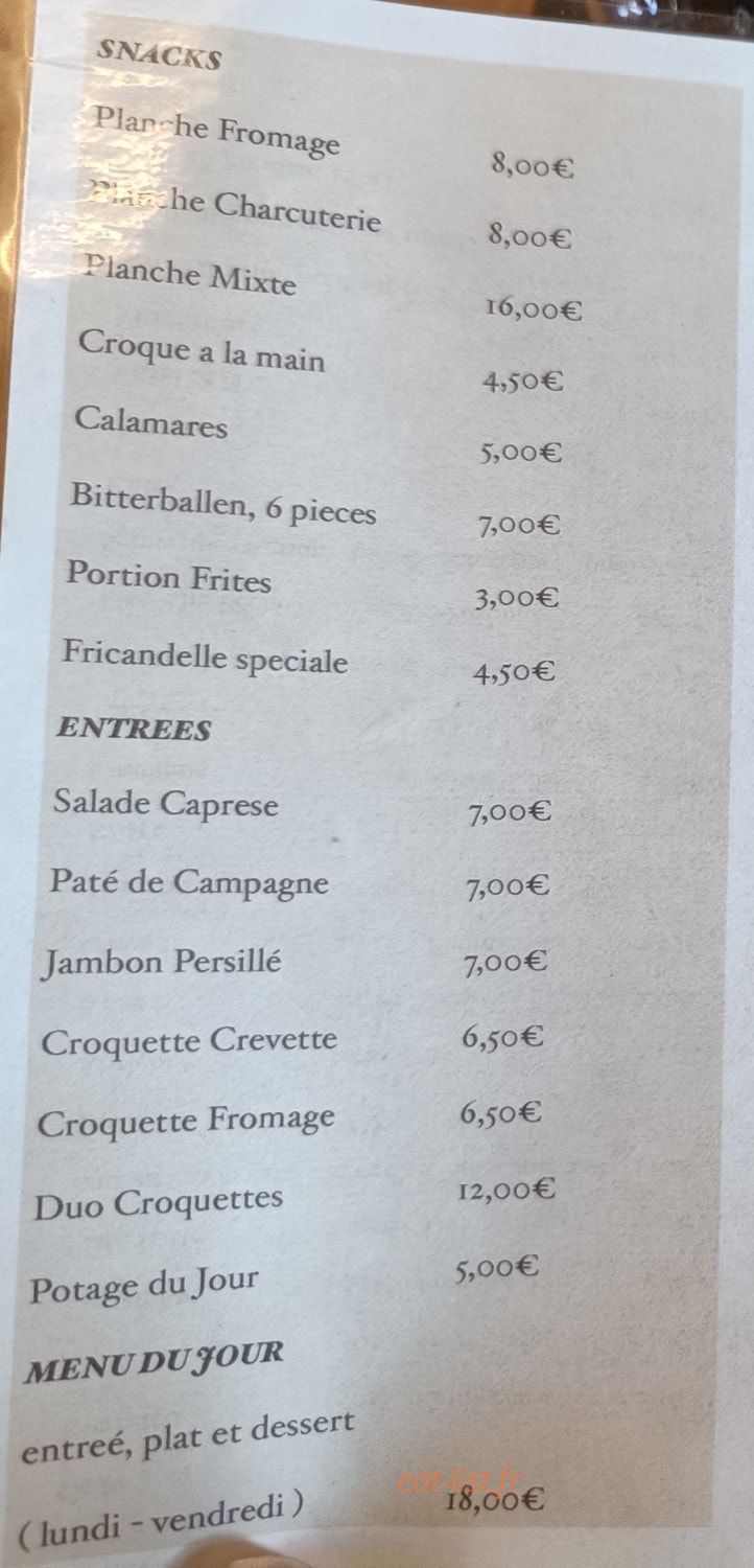 Bistro Luzy — carte page 2
