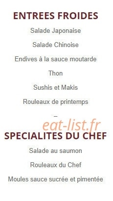 Chez Chau — carte page 1