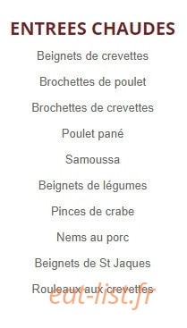Chez Chau — carte page 2