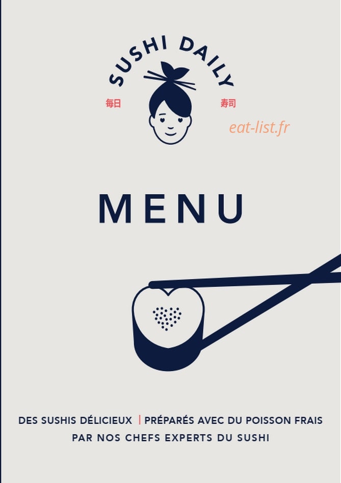 Sushi Daily — carte page 1