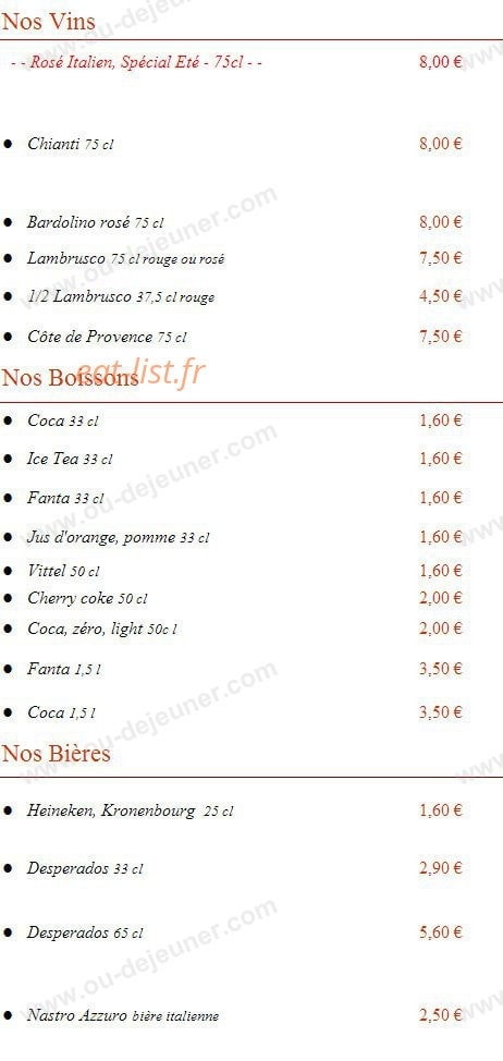 Pizz A Dom — carte page 5