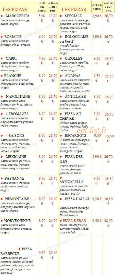 Pizz A Dom — carte page 2