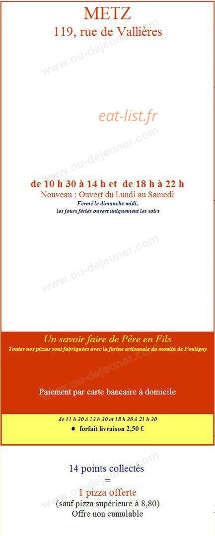 Pizz A Dom — carte page 1
