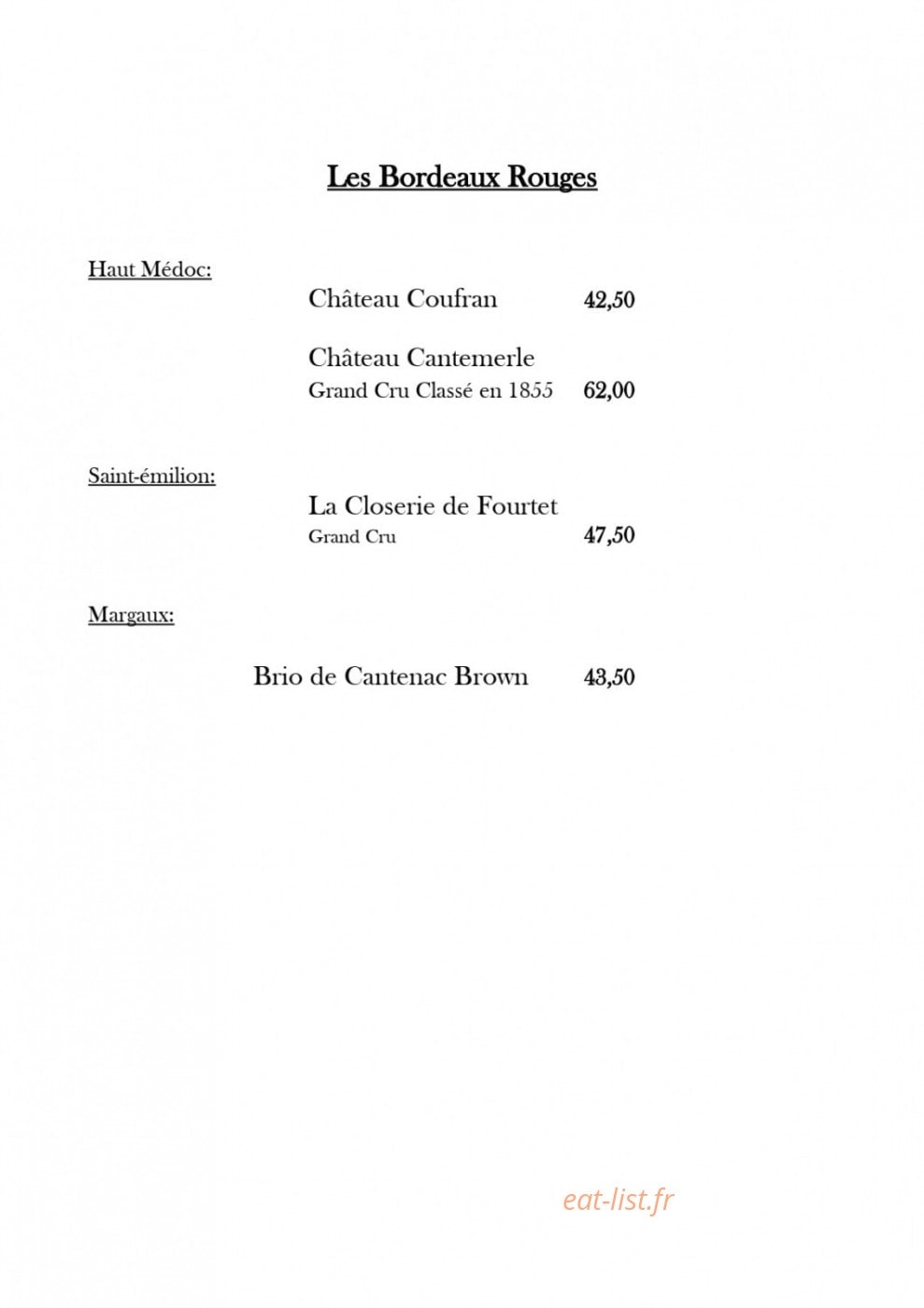 Auberge du Centre — carte page 12