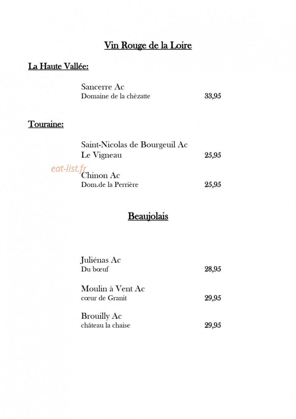 Auberge du Centre — carte page 10