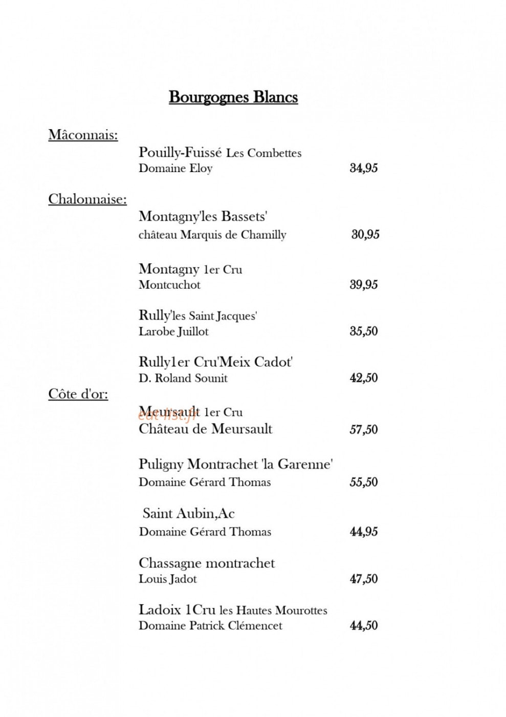Auberge du Centre — carte page 5