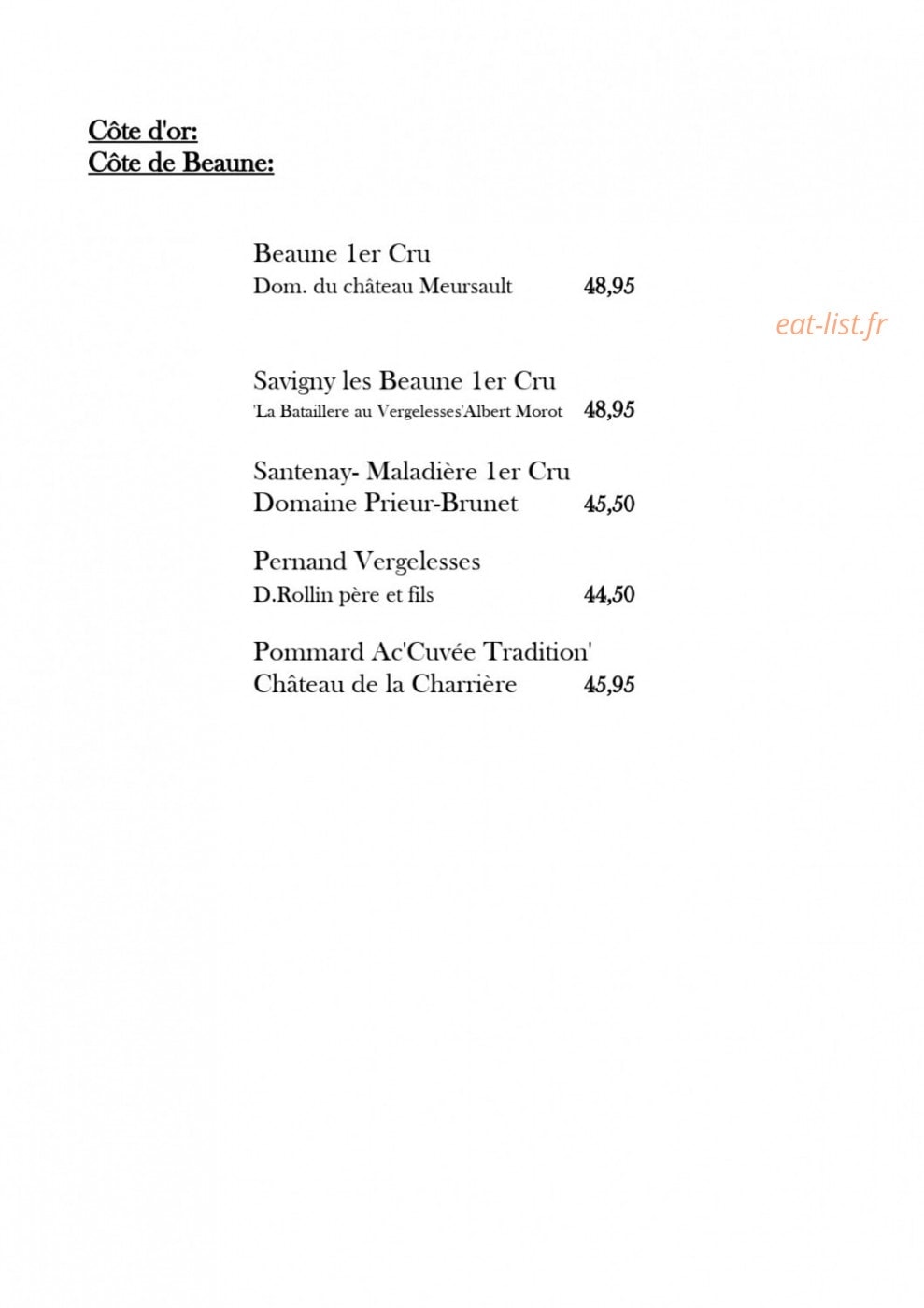 Auberge du Centre — carte page 9