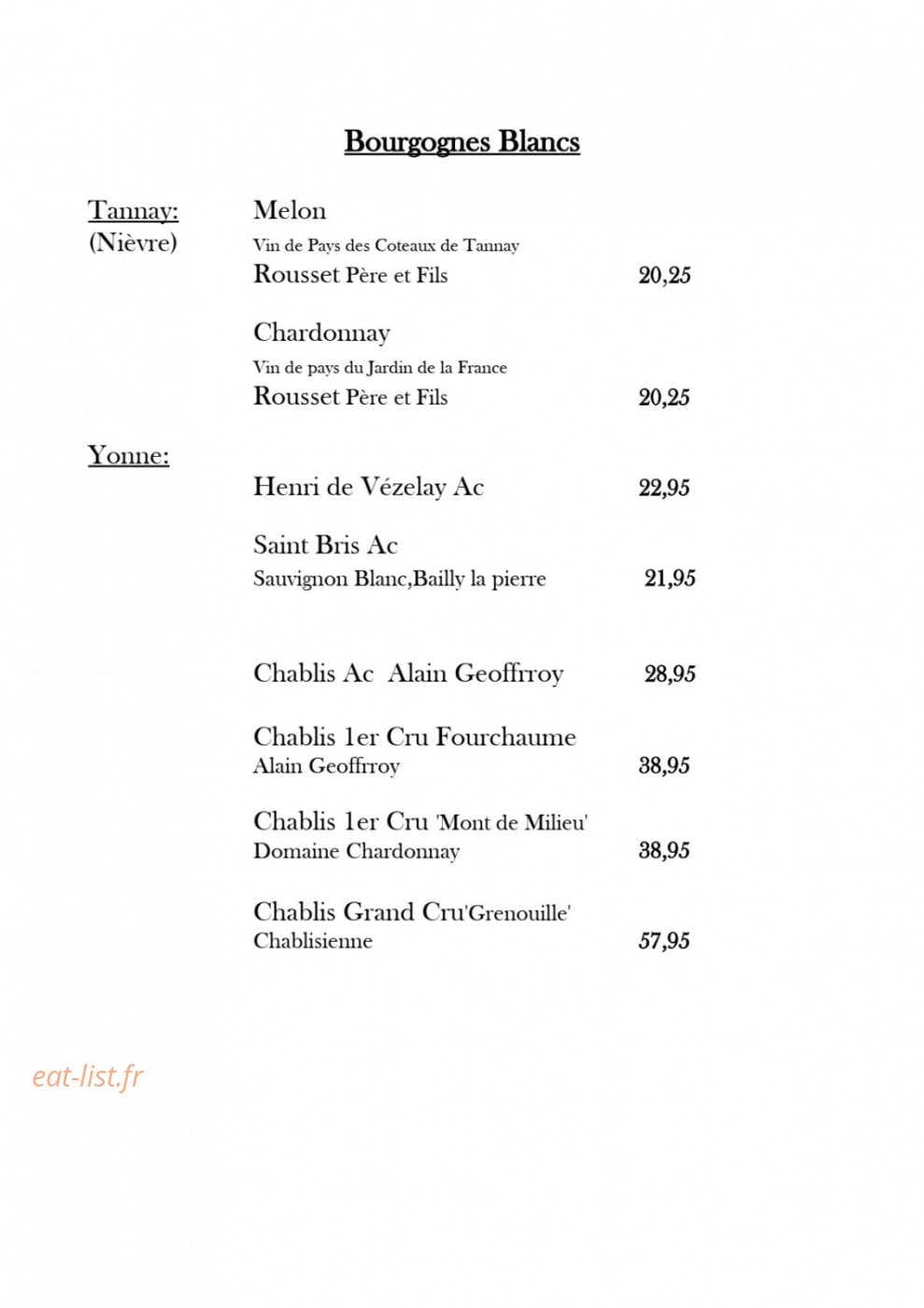 Auberge du Centre — carte page 4