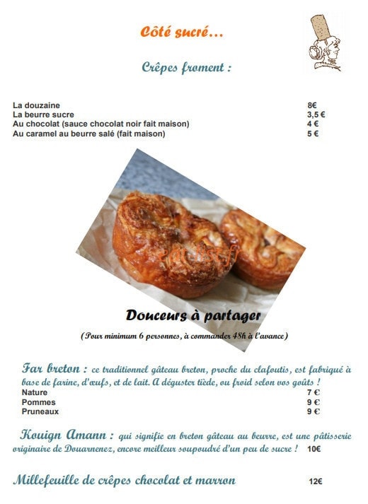 Aux Délices de Bretagne — carte page 2
