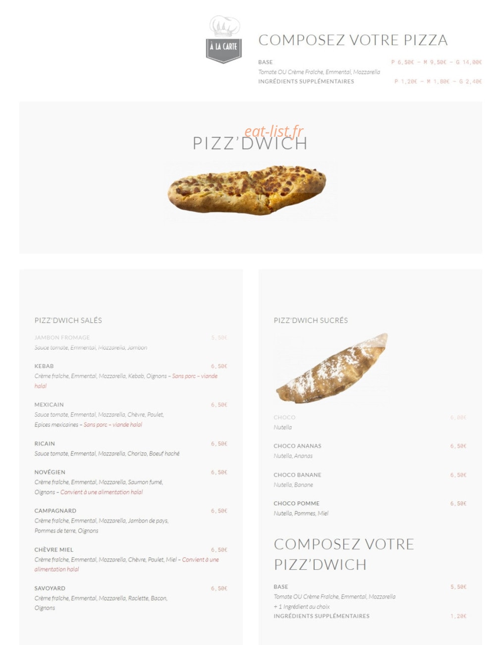 Cosne pizza — carte page 4