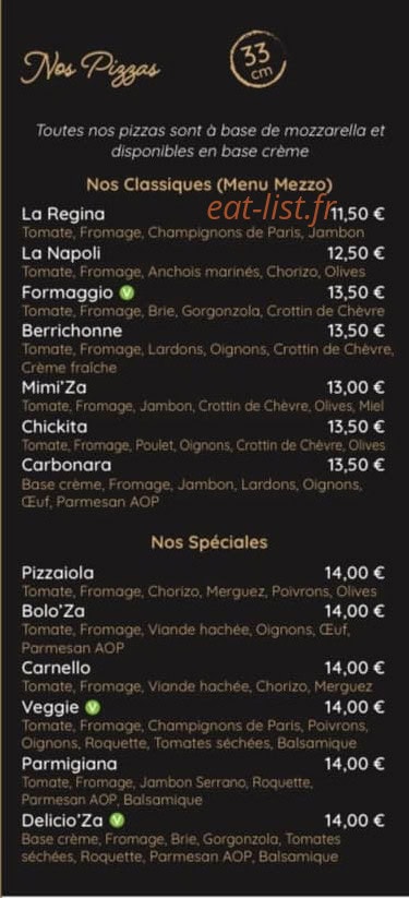 La Delicio'Za — carte page 2