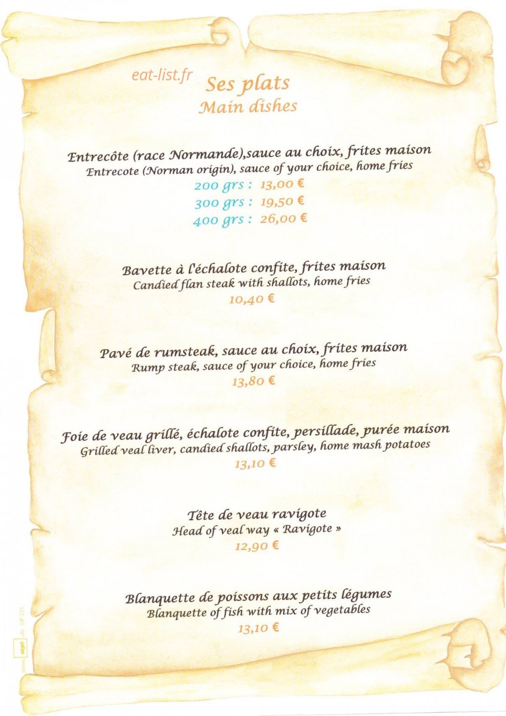 Le café de Paris — carte page 3