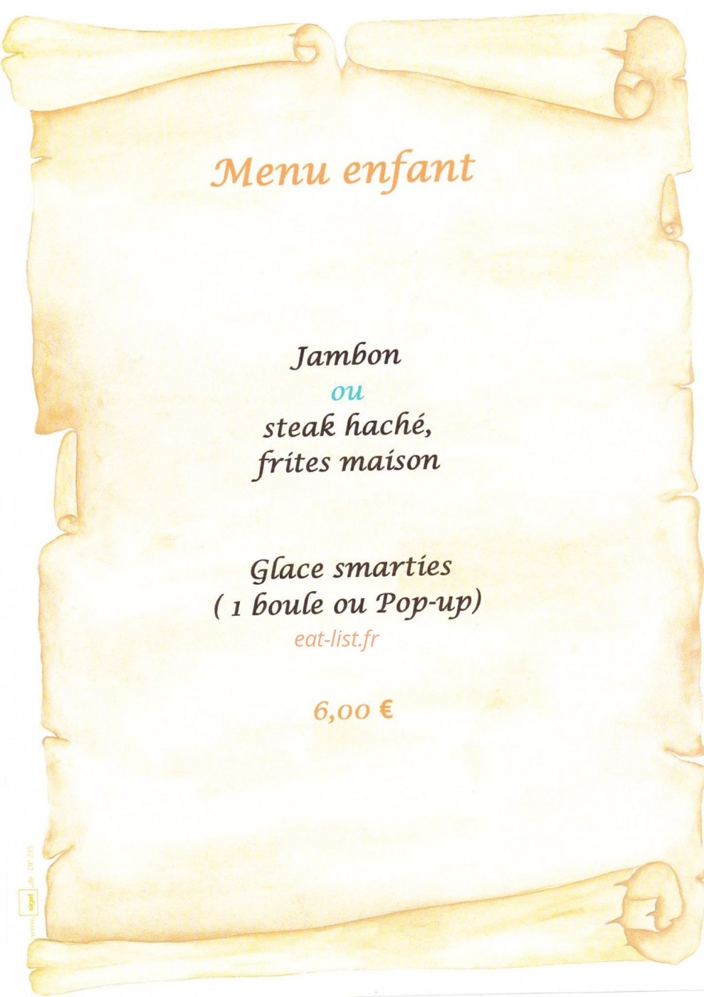 Le café de Paris — carte page 1