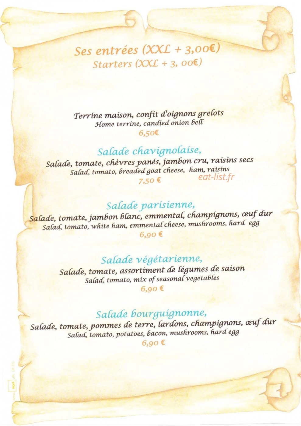 Le café de Paris — carte page 4