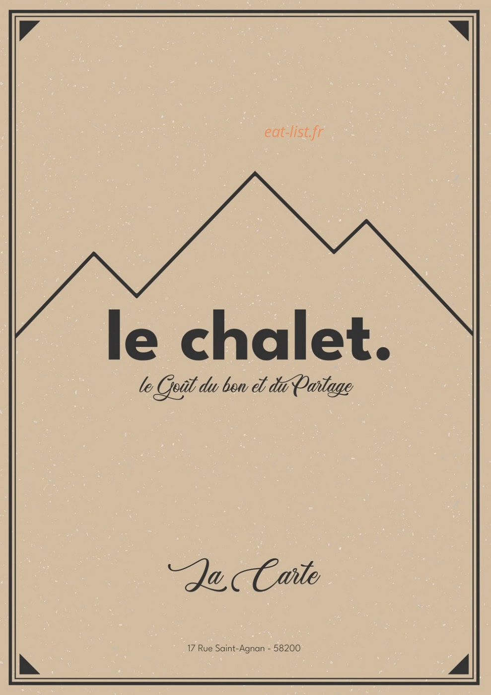 Le Chalet — carte page 1