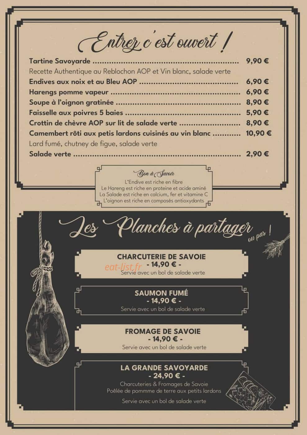 Le Chalet — carte page 3