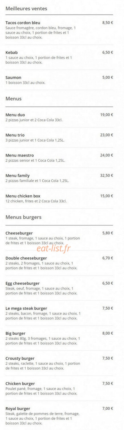 Le Gourmet — carte page 1