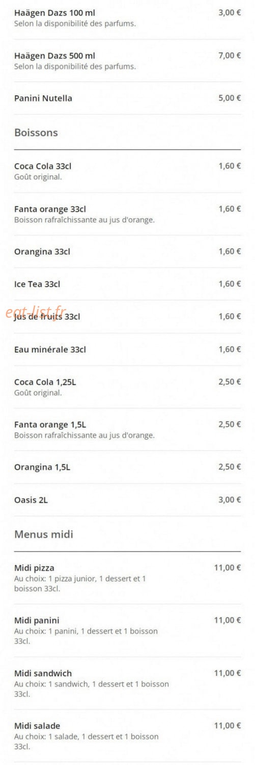 Le Gourmet — carte page 12