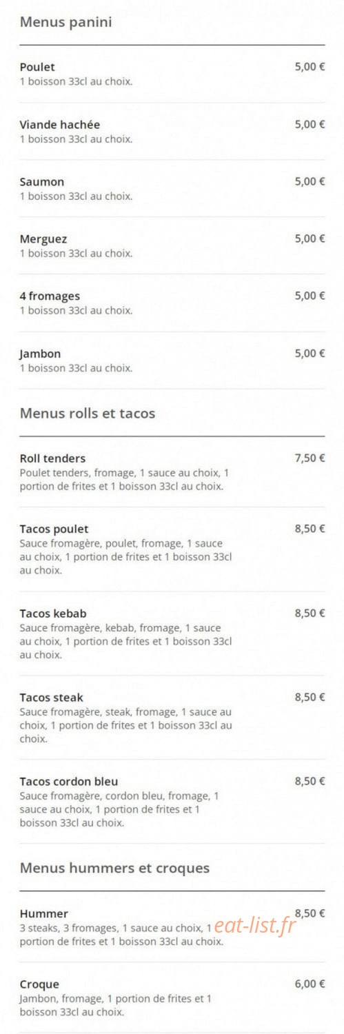 Le Gourmet — carte page 2