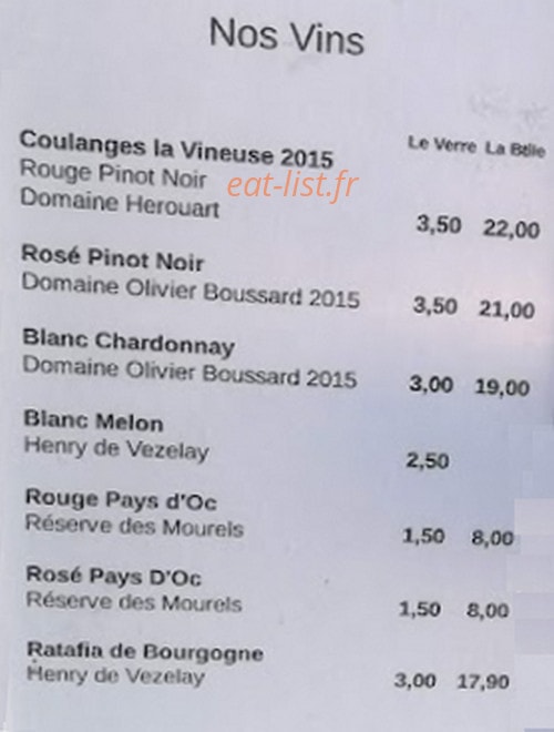 l'ideal cafe — carte page 1