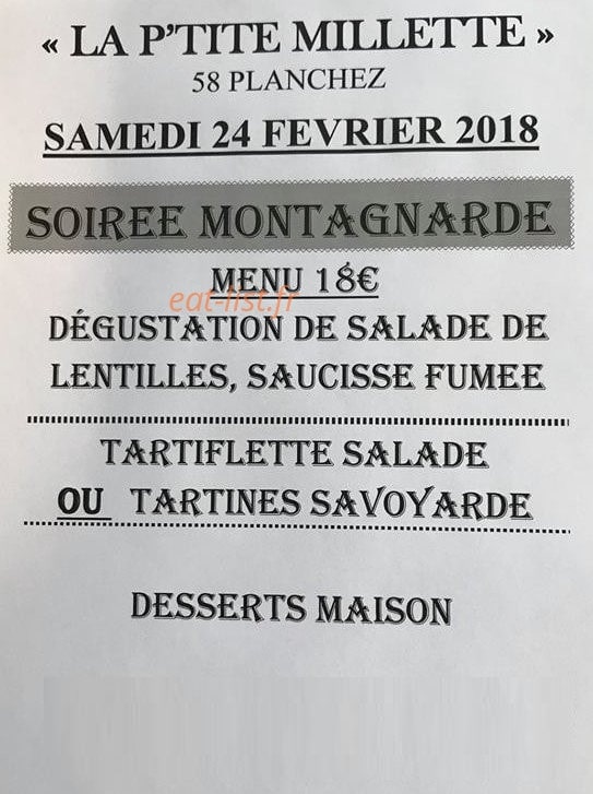 La P'tite Millette — carte page 1