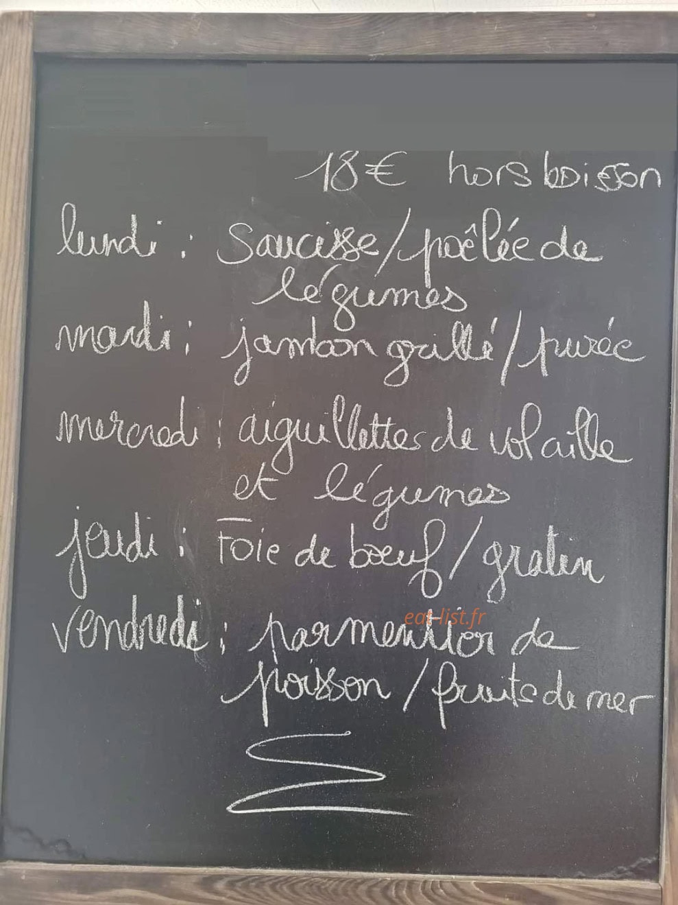 L'Auberge de Moune — carte page 1