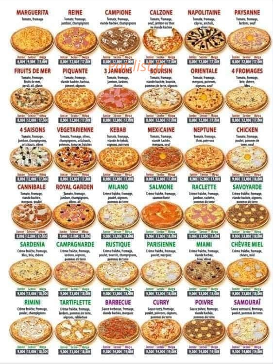 Pizza royal garden — carte page 2