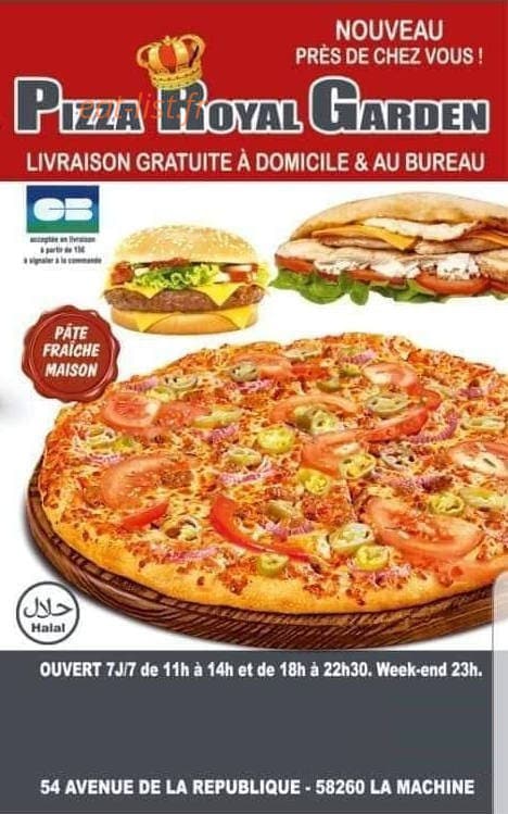 Pizza royal garden — carte page 1