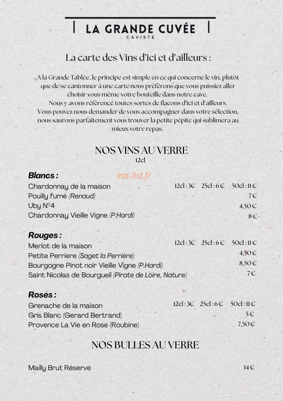 La grande tablée — carte page 7