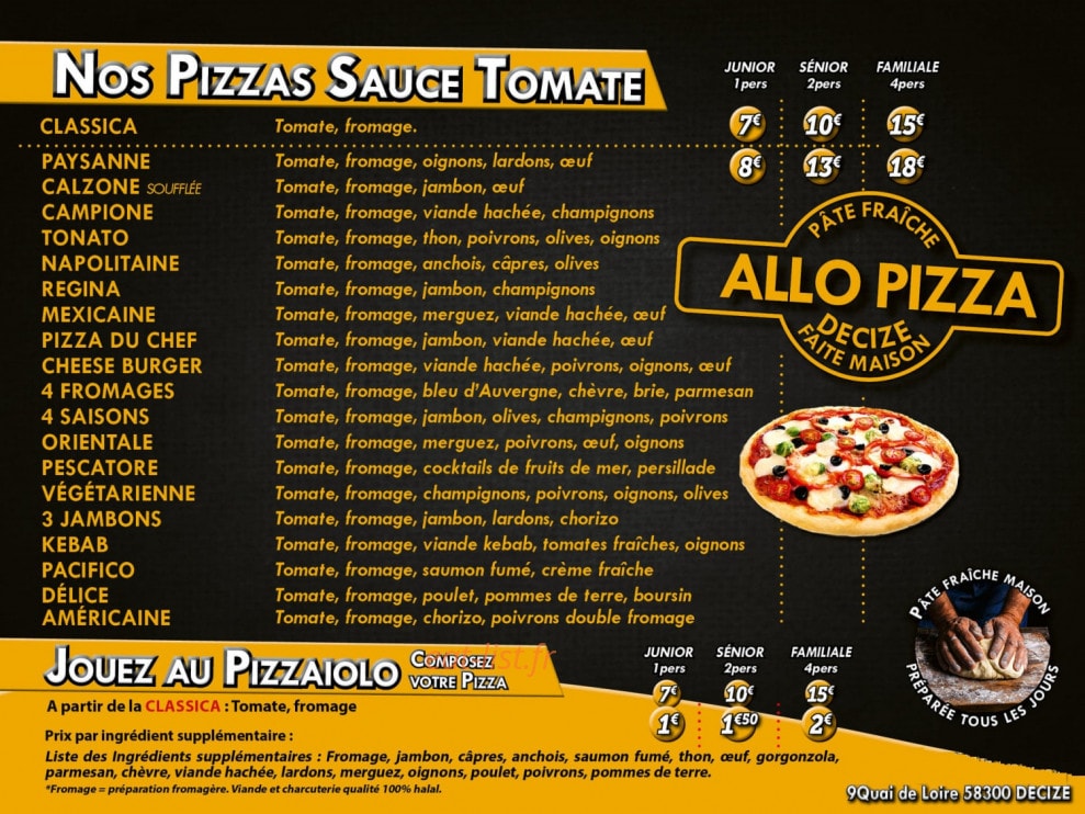 Allo pizza — carte page 2
