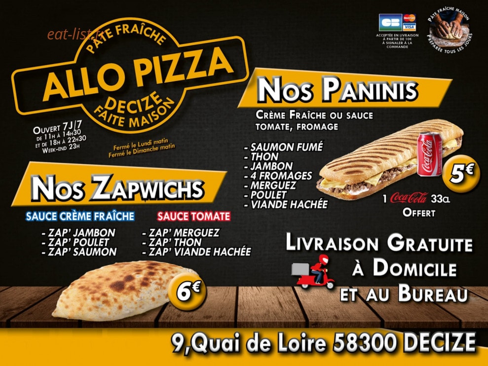 Allo pizza — carte page 6