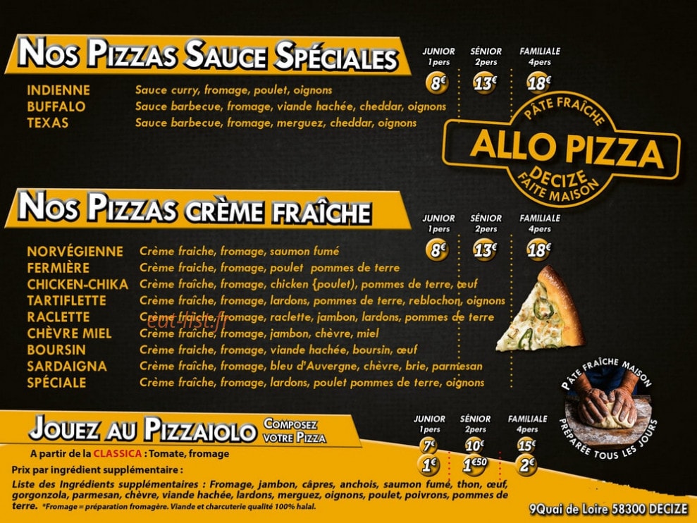 Allo pizza — carte page 3