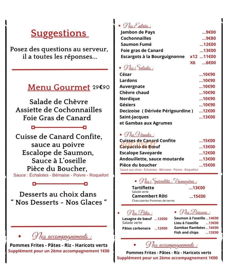 chez maxime — carte page 2