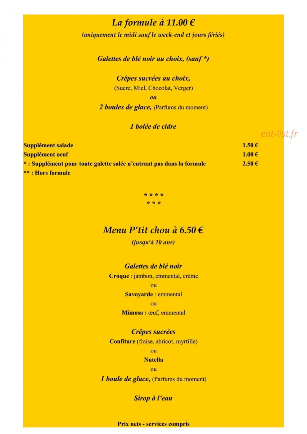 Le Courlis — carte page 1