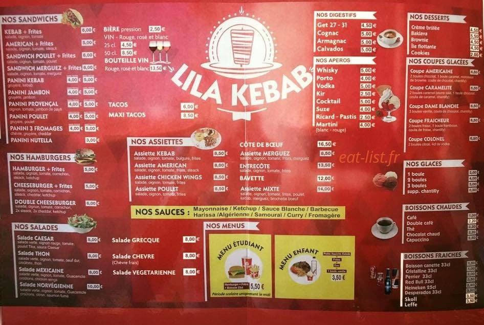 Lila kebab — carte page 1